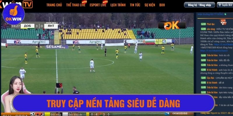 Truy cập xem trực tiếp thể thao Okwin siêu dễ dàng 
