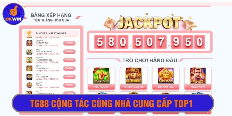 Cộng tác cùng nhà cung cấp top đầu cho ra những tựa game đỉnh cao  
