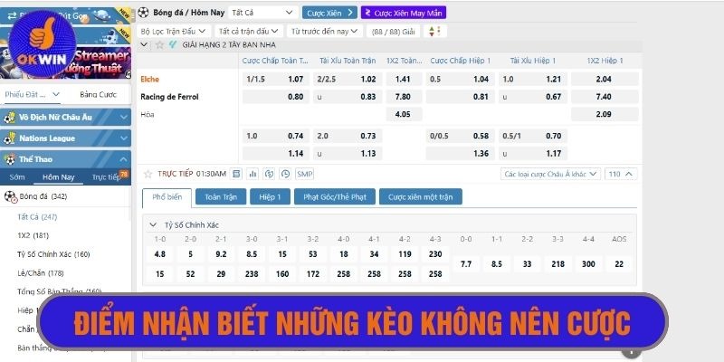Đặc điểm nhận biết những loại kèo nào không nên cược